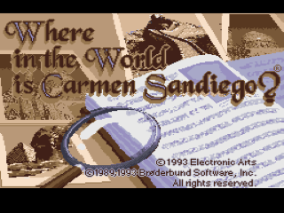 Where in the World is Carmen Sandiego title screen for Super Nintendo